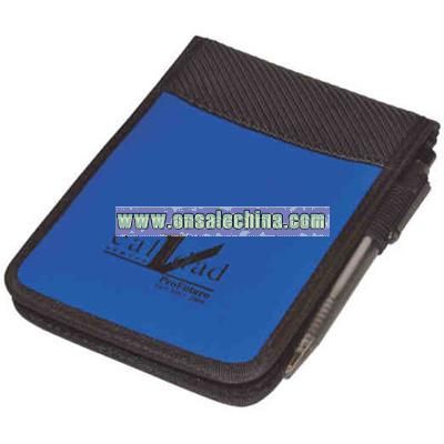 Sporty memo jotter pad with ballpoint pen
