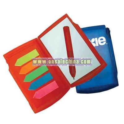 Memo sticky note pad with plastic case