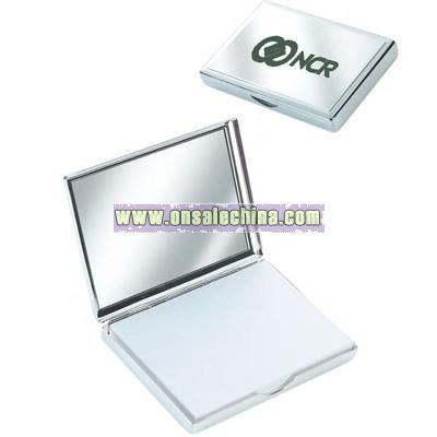 Bright silvertone finish memo box with note paper