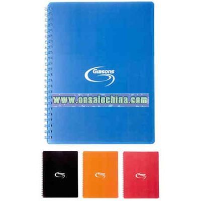 Polypropylene solid colored notebook with double spiral binding