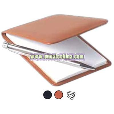 Leather vertical jotter