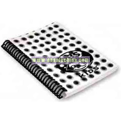 Plastic spiral notebook with lenticular cover