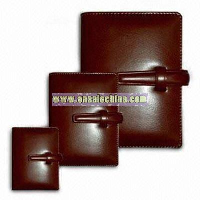 Belt-style Closure PU Leather Portfolio