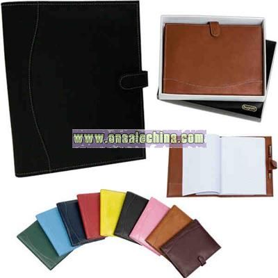 Vaquetta leather hard note book cover with note book