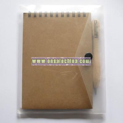 Eco booklet with wooden ball pen
