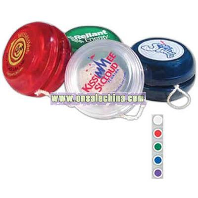 Translucent yo-yo with trick string and instructions