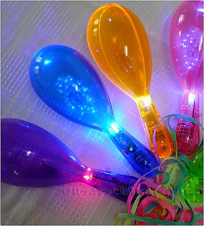 Blue Light Up Maraca With Red