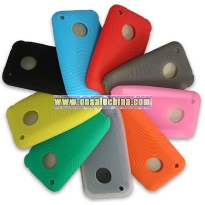 Spiral Exposed Logo Silicone Case for iPhone 3G