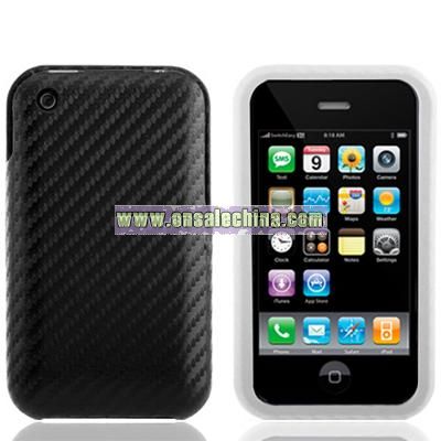 Twill Series iPhone Case 3G / 3GS Leather Case-Black/White