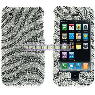 Full Rhinestone iPhone 3G 3GS Zebra Case