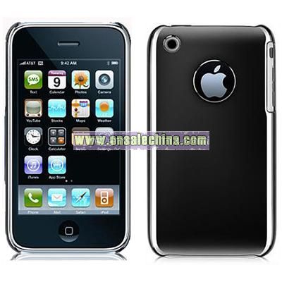 iPhone 3G 3GS Hard Plastic Case with Chrome Black Finish