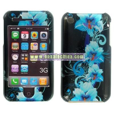 iPhone 3G Blue Flower Snap-on Protective Cover