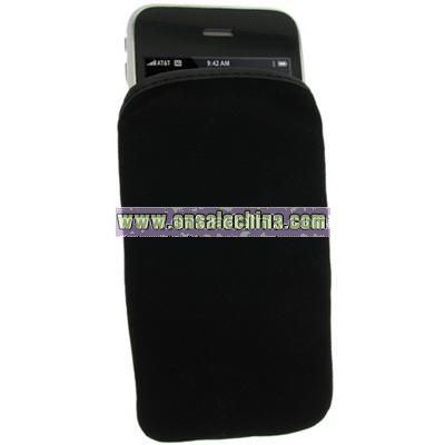 Black Suede Pouch for Apple 3G iPhone