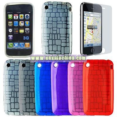 Squares TPU Skin Case for Apple iPhone 3G S/3G