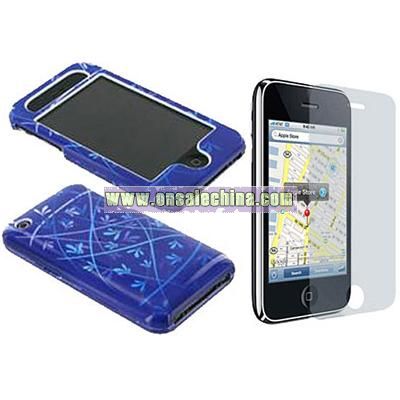Apple iPhone 3G/ 3GS Blue Leaf Hard Case