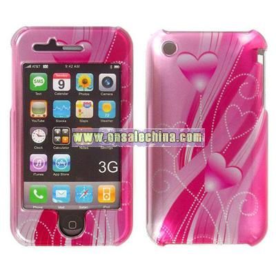 iPhone 3G Hearts/ Flower Snap-on Protective Cover
