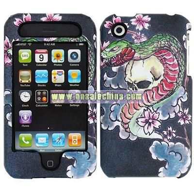 Snake Watercolor Design Executive Leather Case for Apple iPhone 3G/3GS