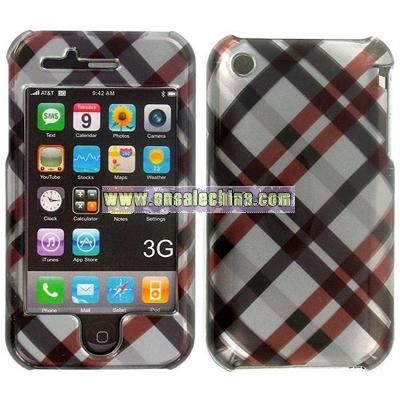 iPhone 3G Black Plaid Snap-on Protective Cover