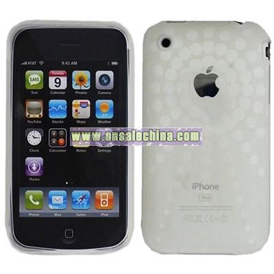 White Radial Circle Design Crystal Silicon Skin Case for Apple iPhone 3G/ 3GS