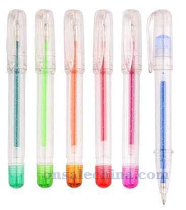 Clear promotional gel pen