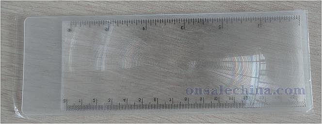 Clear magnifier with ruler
